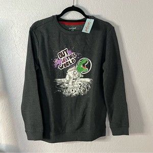 Cat & Jack Boys Out of this World Heather Gray Pullover Fleece Sweatshirt NEW!